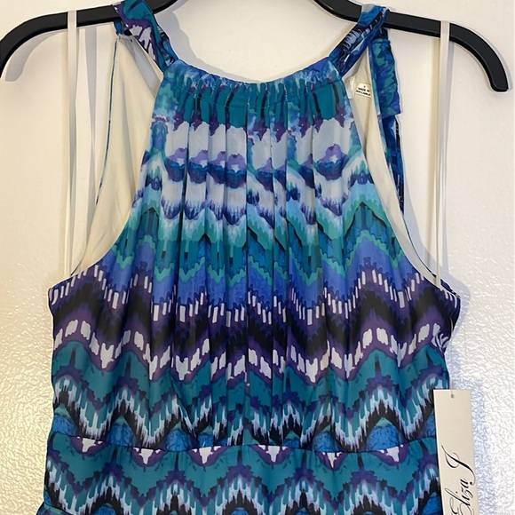Eliza J | New halter style geometric print maxi dress Women’s size 4 sleeveless - Picture 2 of 11